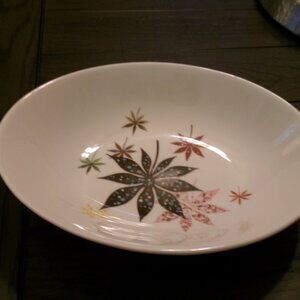 Peter Terris Oval Bowl 9" long by Shenango China CALICO LEAVES
